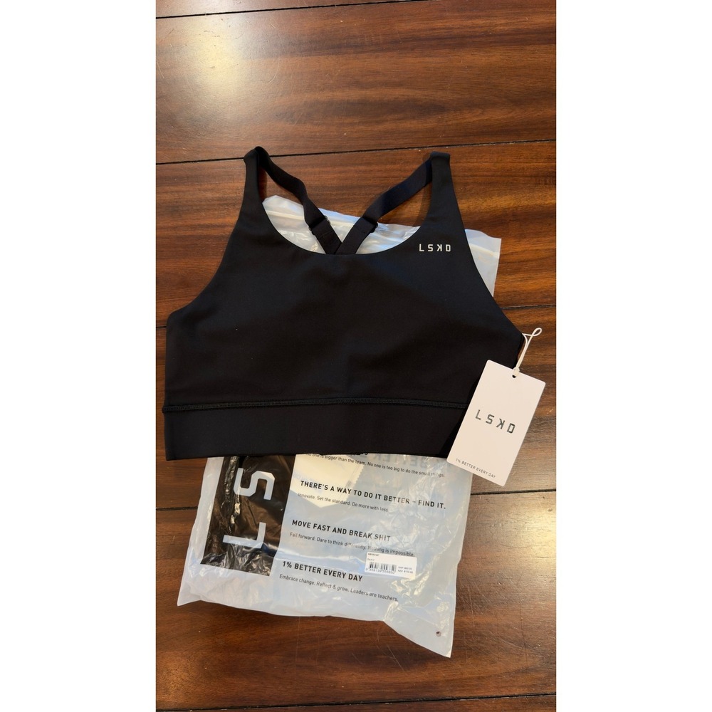 LSKD Accelerate Sports Bra Black Women's Size Medium NWT NEW